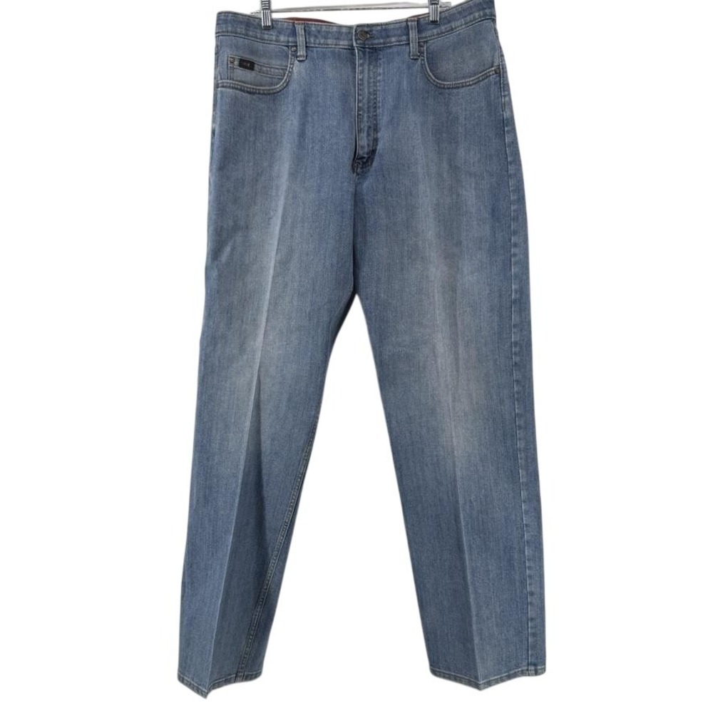 Wrangler 20X Jeans Mens 38x36 Light Wash Blue Relaxed Straight Denim Style 01